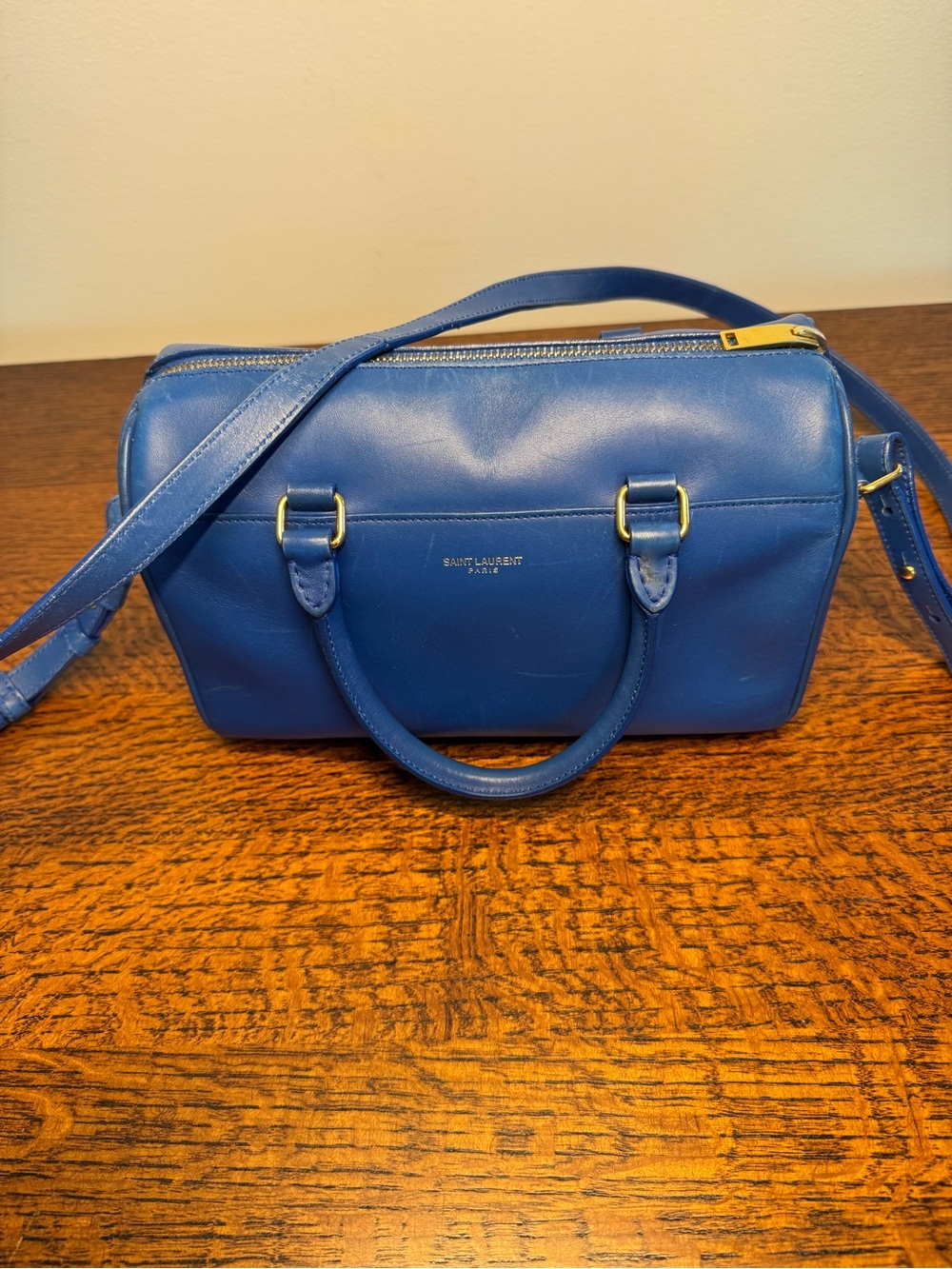 Saint Laurent Classic Baby Leather Duffel/Crossbody w/COA
